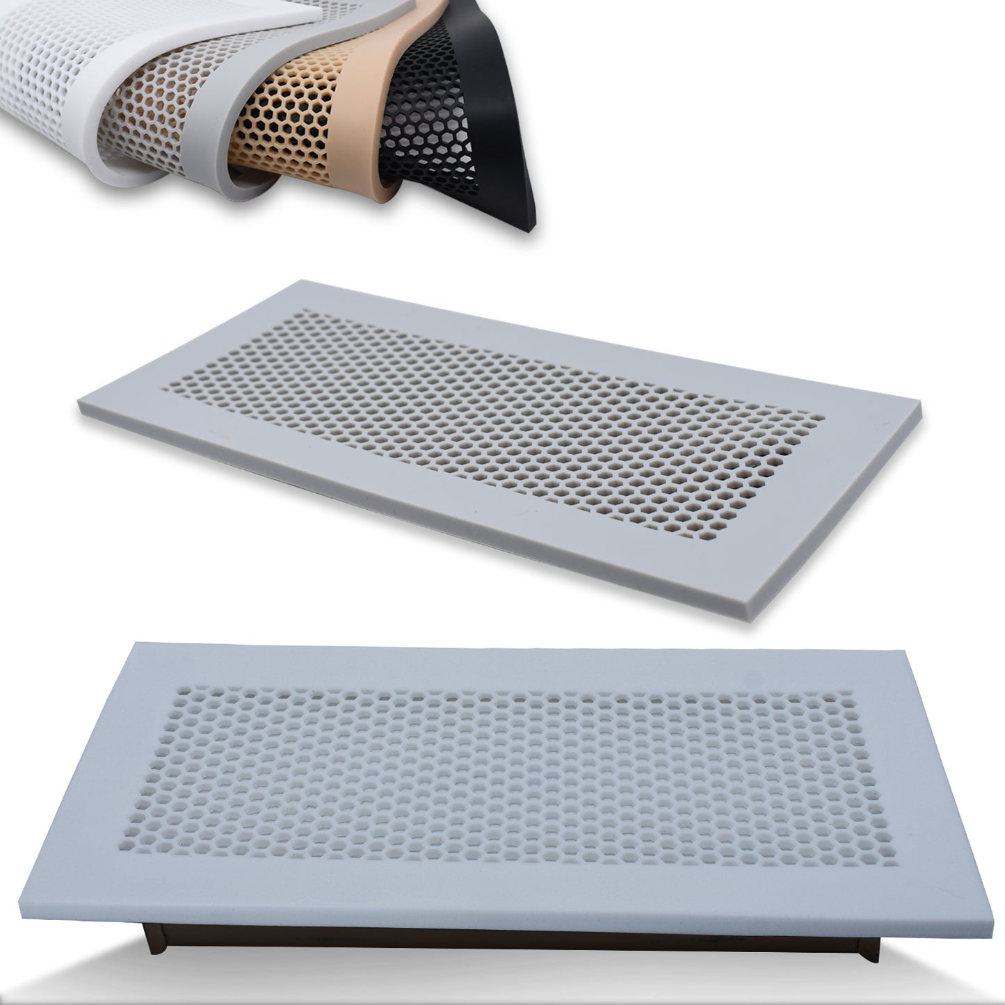 Vent Hugger- Baby Proofing Silicone Vent Cover for Home Floor (Gray) Fits 4"x10" Vent openings