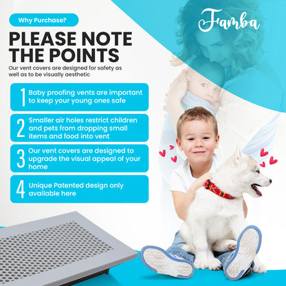 Vent Hugger- Baby Proofing Silicone Vent Cover for Home Floor (Gray) Fits 4"x10" Vent openings