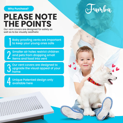 Vent Hugger Baby Proofing Silicone Vent Cover for Home Floor (White) Fits 4"x10" Vent openings