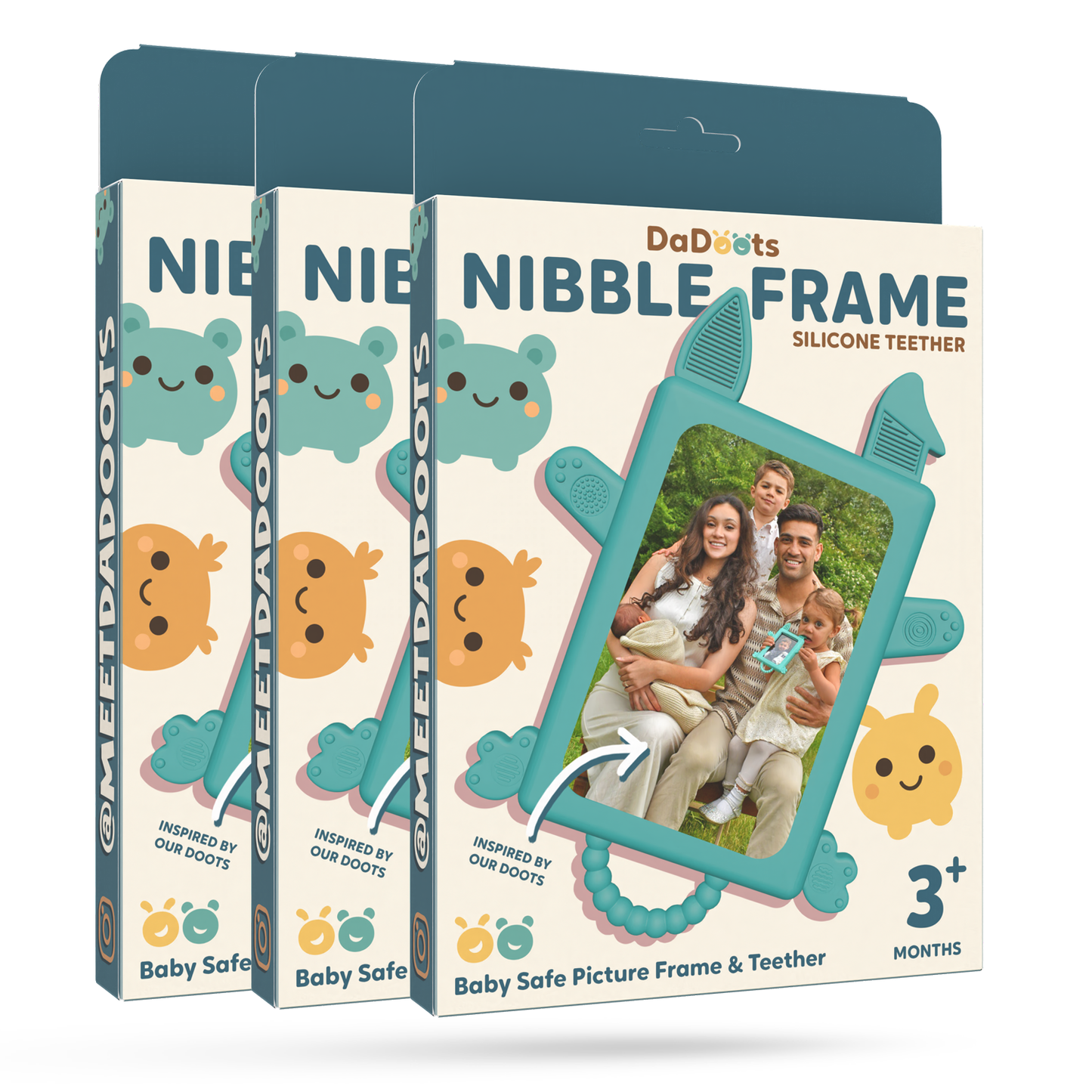 Nibble Frame (3 Pack) - Baby Safe Photo Frame and Teether
