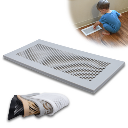 Vent Hugger - Baby Proofing Silicone Vent Cover for Home Floor (Grey) Fits 4"x10" Vent openings